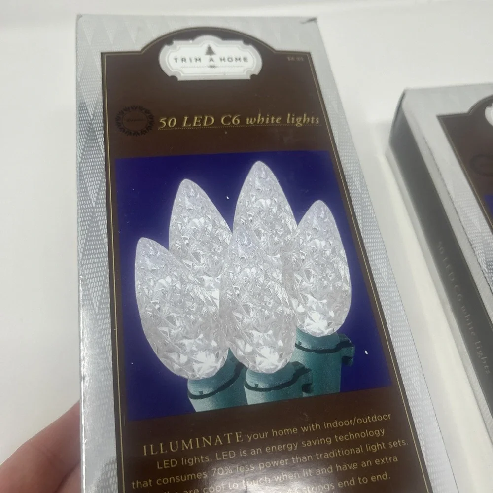 2 NIB Vintage Trim A Home 50 LED C6 White Lights Indoor/Outdoor Kmart